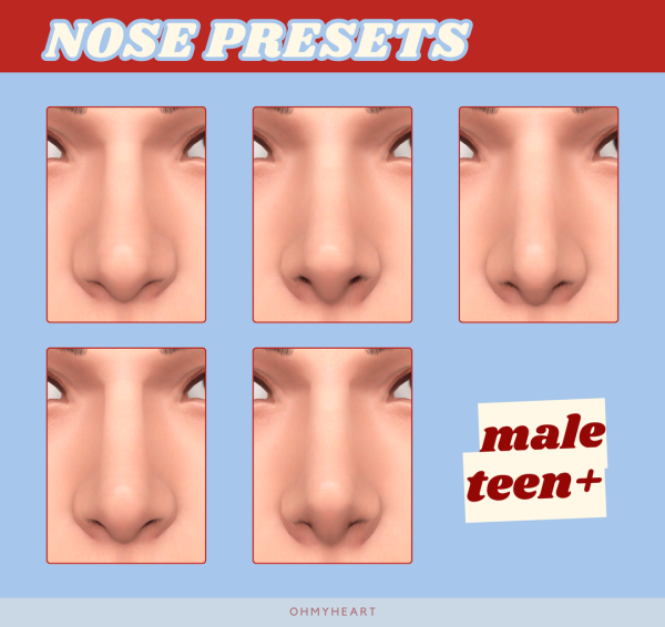 Mix male nose presets1 5 by ohmyheart - The Sims 4 Custom Content