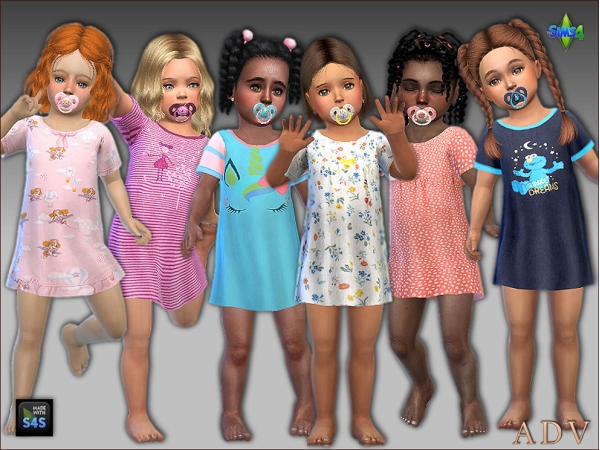 Alpha Sleepwear for toddler girls - The Sims 4 Custom Content