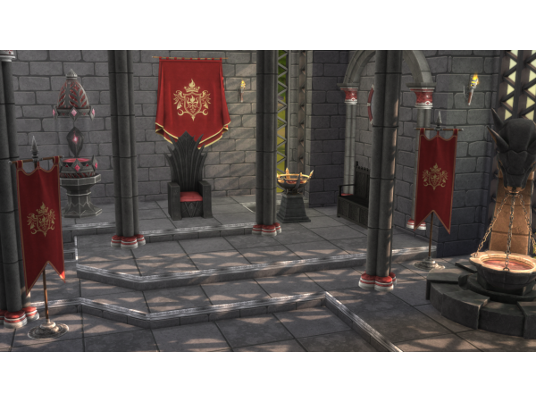 Mix Dragon Throne Room Floor by philo - The Sims 4 Custom Content