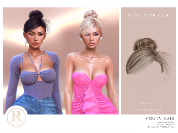 Alpha RAMA Verity Hair by VentaStudio - The Sims 4 Custom Content