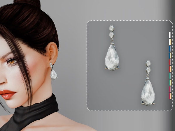 Alpha Teyana Teardrop Earrings - The Sims 4 Custom Content