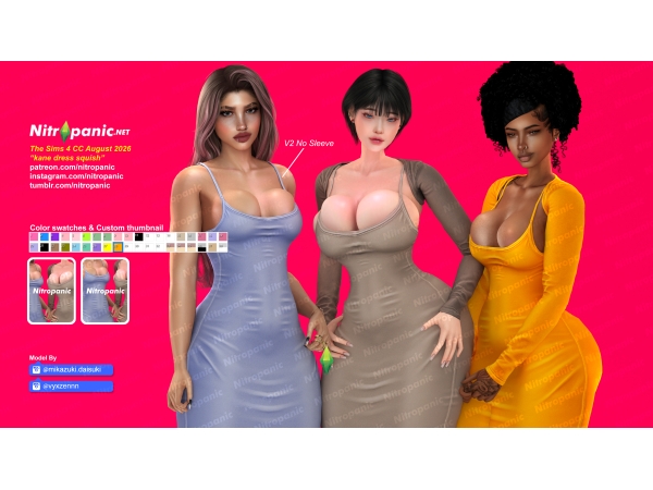 Alpha Nitropanic_Kane Dress Squish - The Sims 4 Custom Content