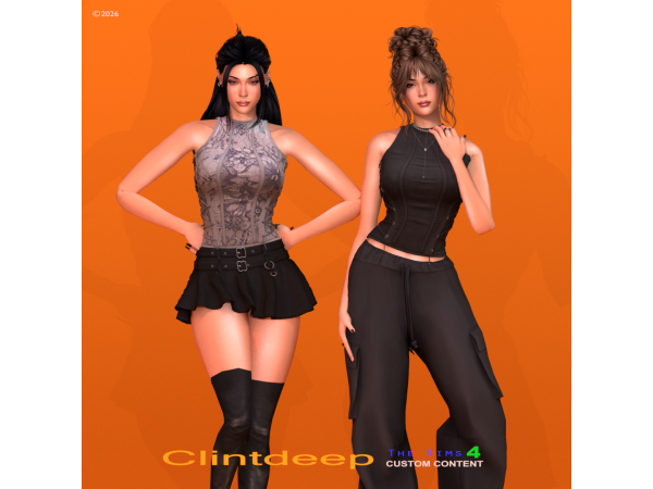 Alpha Clintdeep Jade Halter Top - The Sims 4 Custom Content