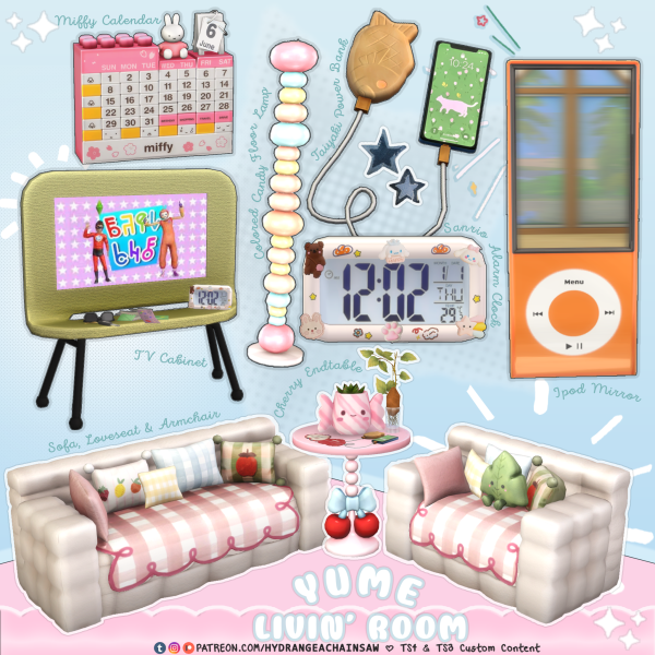 Maxis Match Yume Living Room by simsfinds - The Sims 4 Custom Content
