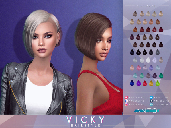 Alpha Vicky Hairstyle by Anto - The Sims 4 Custom Content