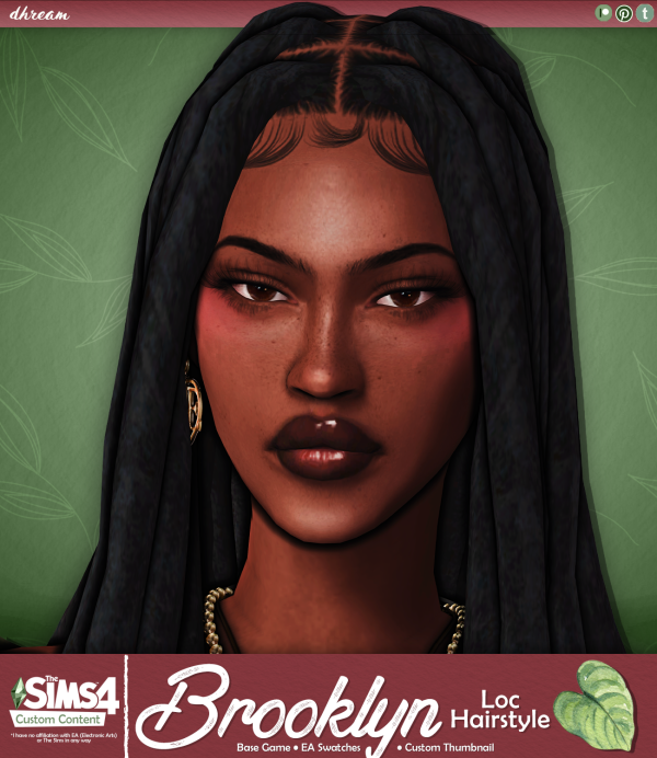 Maxis Match Brooklyn Locs Hair by simsfinds - The Sims 4 Custom Content