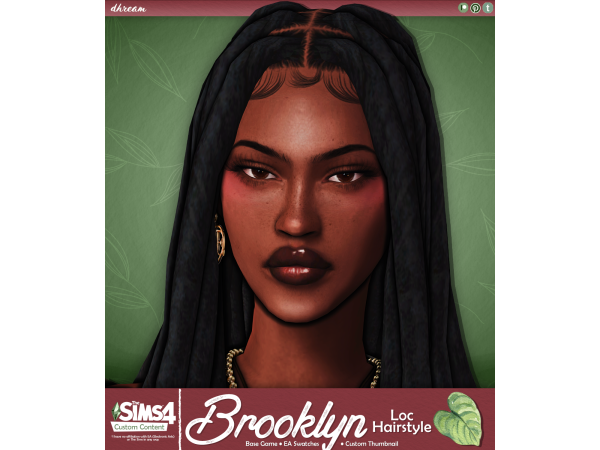Maxis Match Brooklyn Locs Hair by dhream - The Sims 4 Custom Content