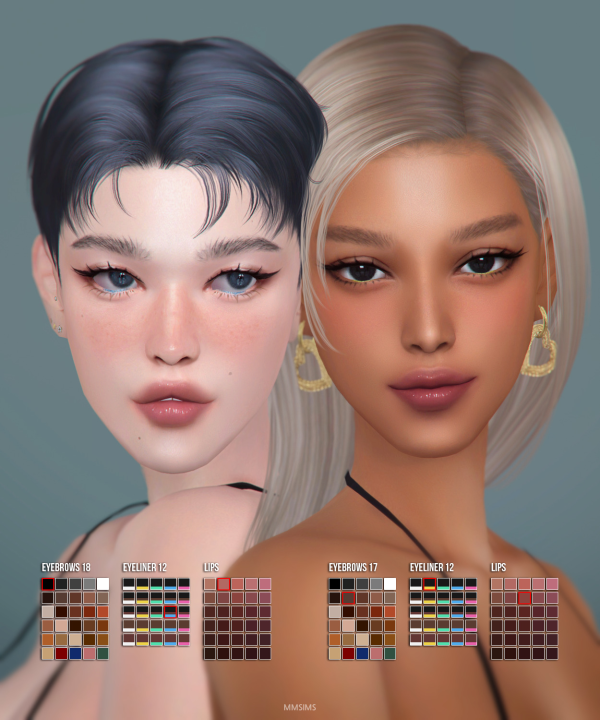 Alpha MMSIMS 2026 August Makeup Set by simsfinds - The Sims 4 Custom Content