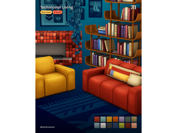 Maxis Match Technicolor Living by myshunosun - The Sims 4 Custom Content
