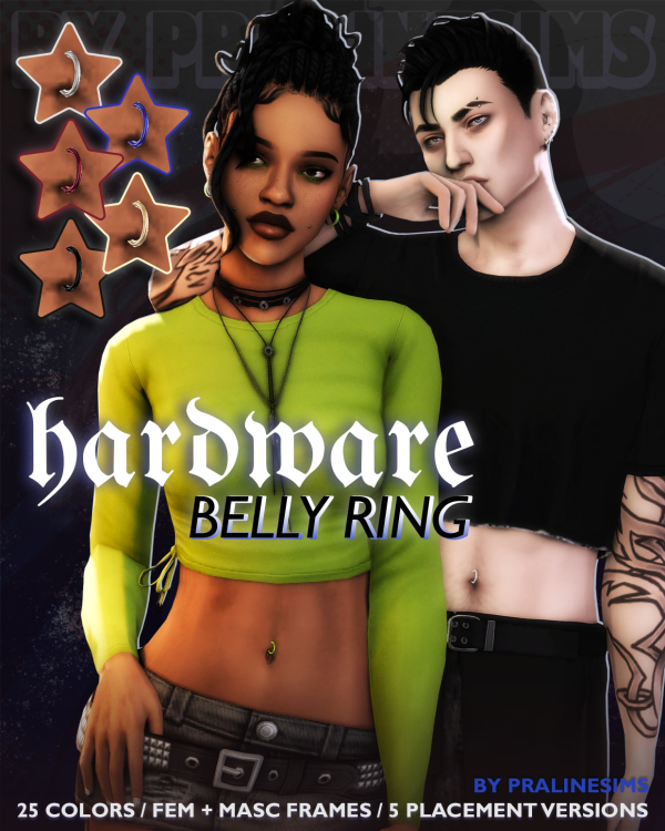 Maxis Match HARDWARE Belly Button Piercing by simsfinds - The Sims 4 Custom Content