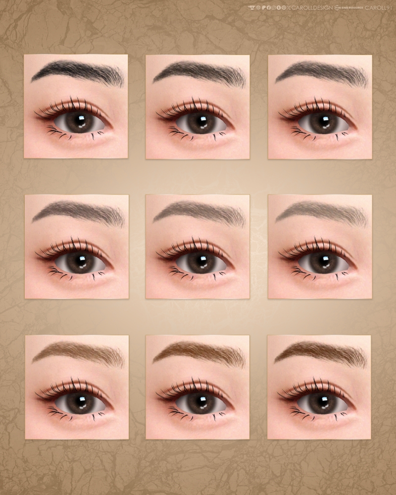 Alpha Brows 79 HQ by carolldesign - The Sims 4 Custom Content