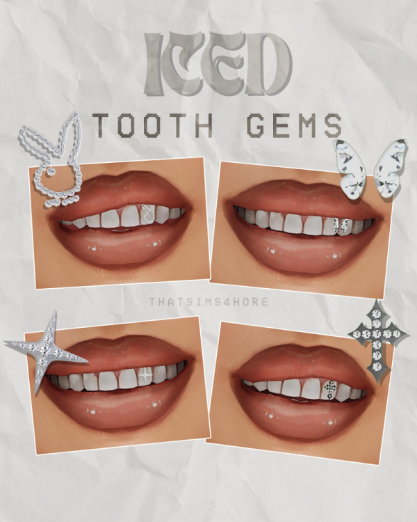 Alpha ICED tooth gems by simsfinds - The Sims 4 Custom Content