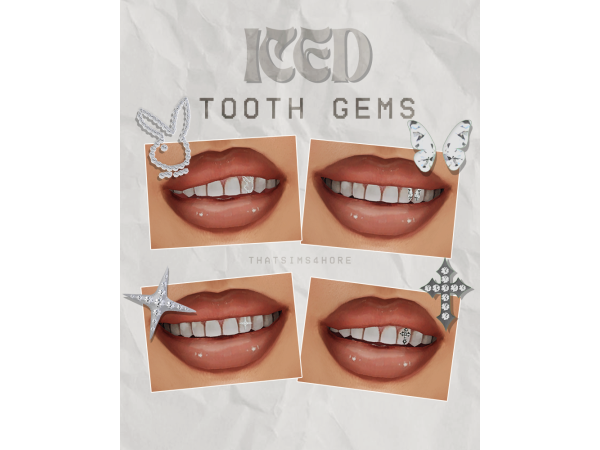 Alpha ICED tooth gems by thatsims4hore - The Sims 4 Custom Content
