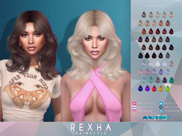 Alpha Rexha Hairstyle by Anto - The Sims 4 Custom Content