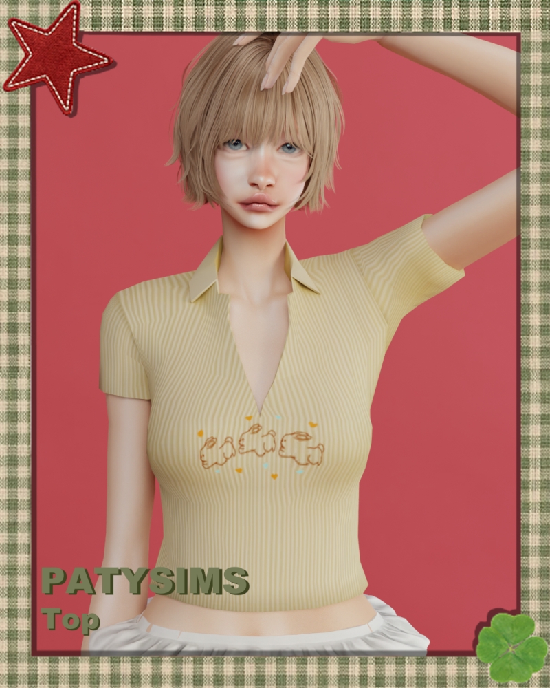 Mix Light airy blouse by patysims - The Sims 4 Custom Content