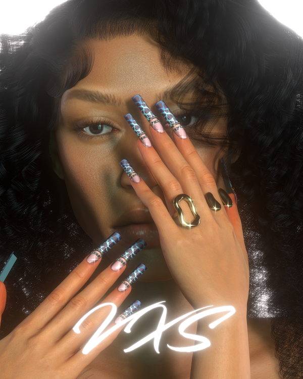 Alpha Icy blue heart tips by simsfinds - The Sims 4 Custom Content