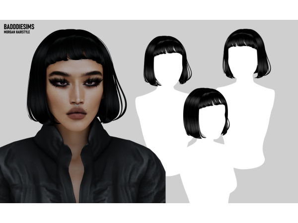 Mix BADDDIESIMS MORGAN HAIRSTYLE - The Sims 4 Custom Content