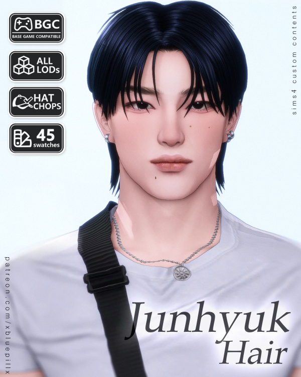 Maxis Match Junhyuk Hair by simsfinds - The Sims 4 Custom Content
