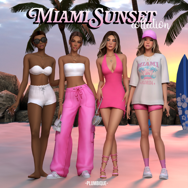 Maxis Match Miami Sunset by simsfinds - The Sims 4 Custom Content