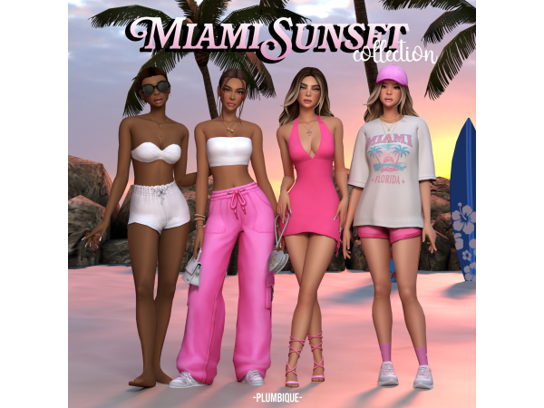 Maxis Match Miami Sunset by Plumbique - The Sims 4 Custom Content