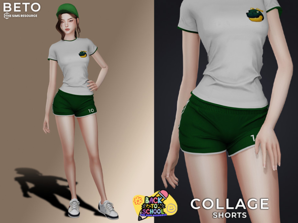 Alpha Collage (Shorts Female Version) by thesimsresource - The Sims 4 Custom Content