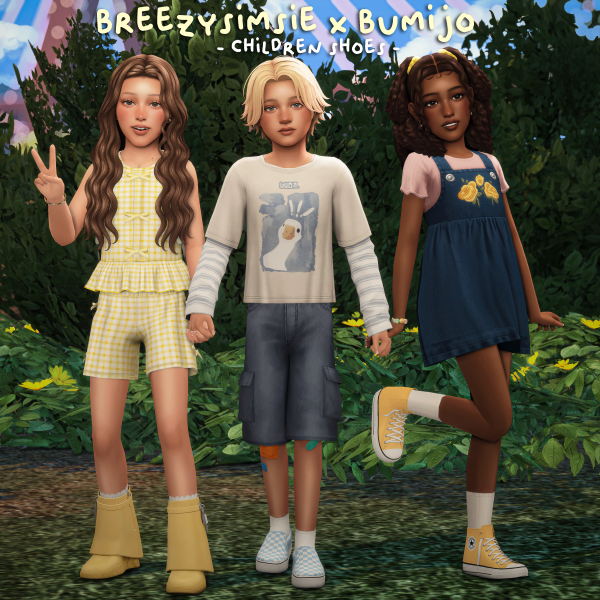 Maxis Match Breezysimsie x Bumijo Jius Child Shoe Conversions by simsfinds - The Sims 4 Custom Content
