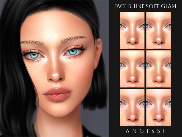 Alpha Face Shine Soft Glam by ANGISSI - The Sims 4 Custom Content