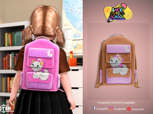 Alpha Back To Scholl BackPack 01 by couquett - The Sims 4 Custom Content