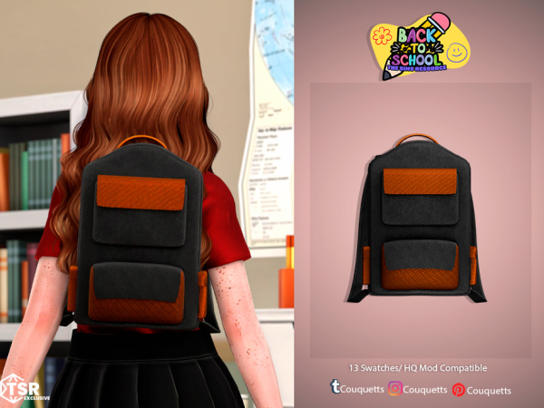 Alpha Back To Scholl Back Pack 01 (Child) by couquett - The Sims 4 Custom Content