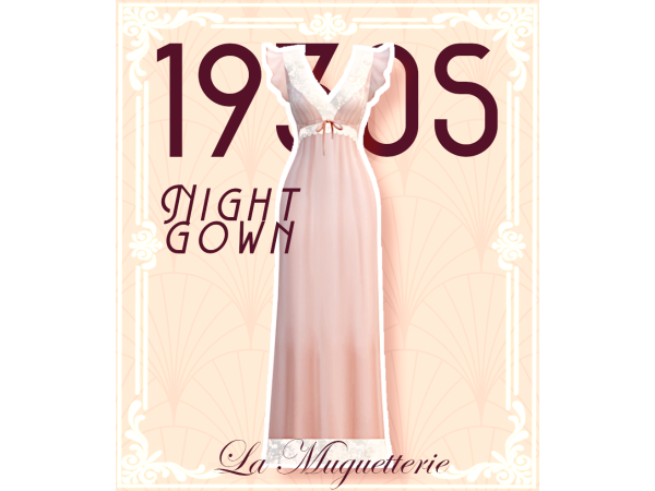 Maxis Match 1930s Nightgown by Liljekonvall - The Sims 4 Custom Content