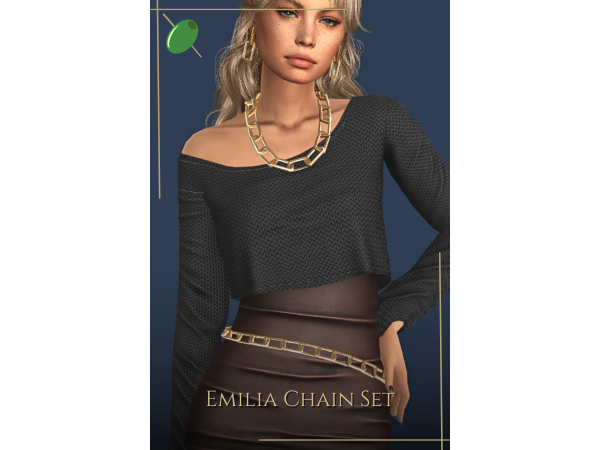 Alpha Emilia Chain Set - The Sims 4 Custom Content