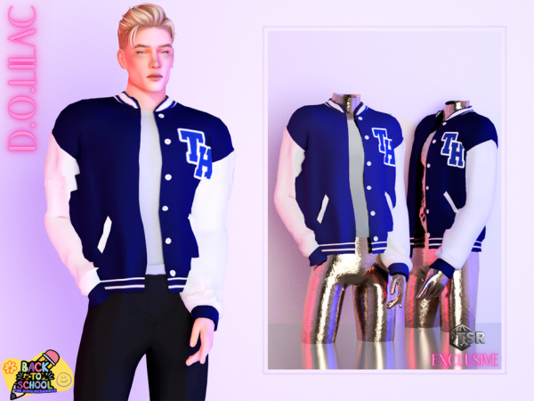 Alpha Ravens Basketball Letterman Jacket DO0516 by DOLilac - The Sims 4 Custom Content