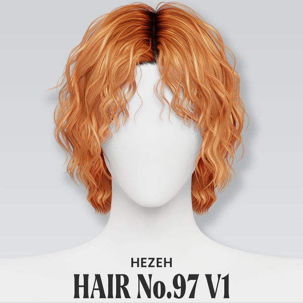 Alpha [Hezeh]Hair No97 V1 by hezeh - The Sims 4 Custom Content
