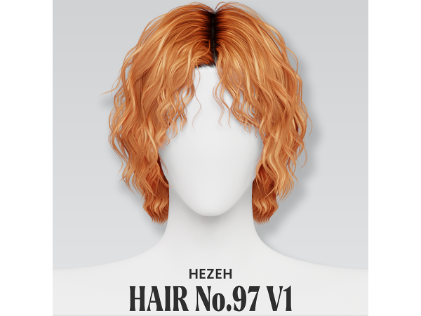 Alpha [Hezeh]Hair No97 V1 - The Sims 4 Custom Content