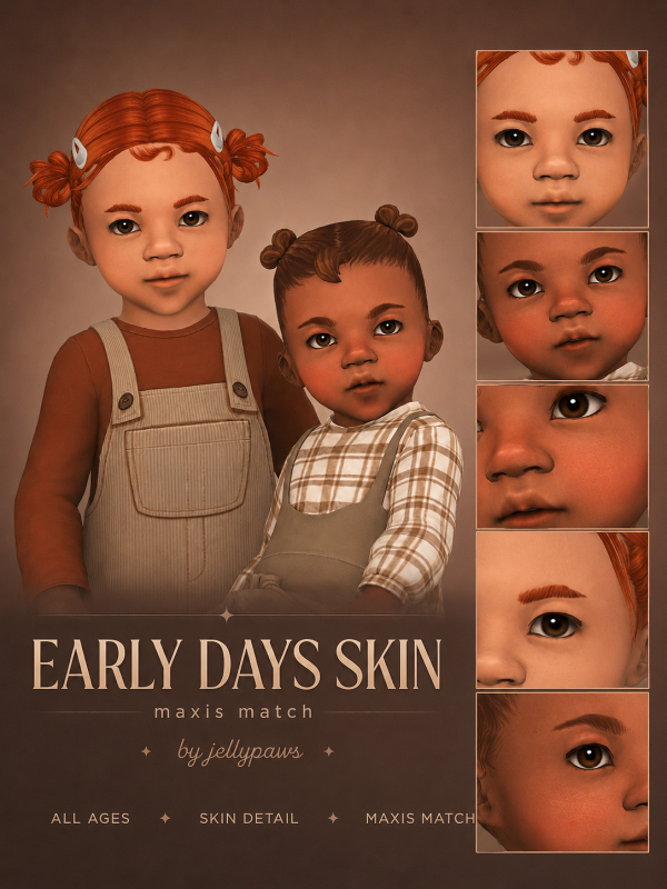 Maxis Match Early Days Skin by simsfinds - The Sims 4 Custom Content
