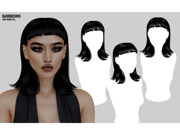 Mix BADDDIESIMS KIMY HAIRSTYLE - The Sims 4 Custom Content