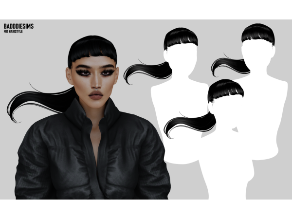 Mix BADDDIESIMS FUZ HAIRSTYLE - The Sims 4 Custom Content