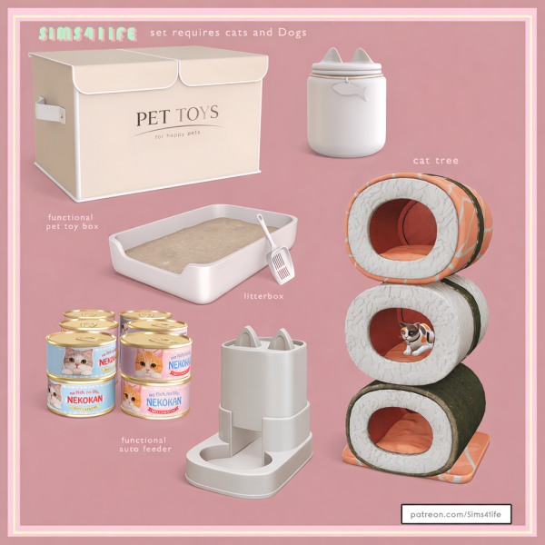 Alpha Meow set by simsfinds - The Sims 4 Custom Content