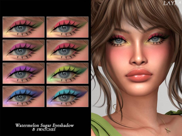 Alpha curseforge Watermelon Sugar Eyeshadow (sweet sorbet set) by layla - The Sims 4 Custom Content