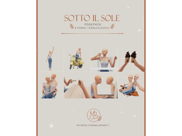 Mix Sotto il Sole Posepack - The Sims 4 Custom Content