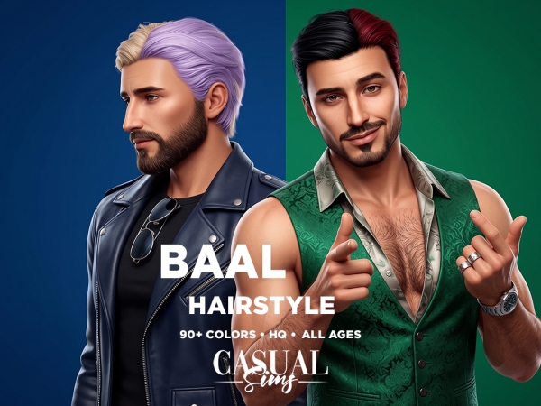 Alpha The Baal Hairstyle BICOLOR - The Sims 4 Custom Content