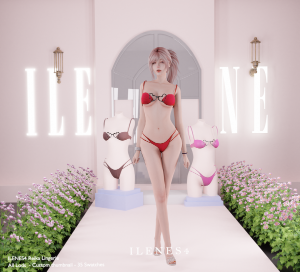 Alpha ILN Reika Lingerie by ilenes4 - The Sims 4 Custom Content