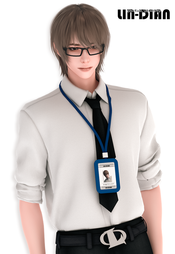 Alpha LIN DIAN Men's suits and neck badges by simsfinds - The Sims 4 Custom Content