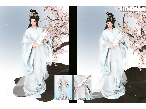 Sims 4 Alpha Ropa Oriental CC: LIN-DIAN Chinese-style hand umbrella