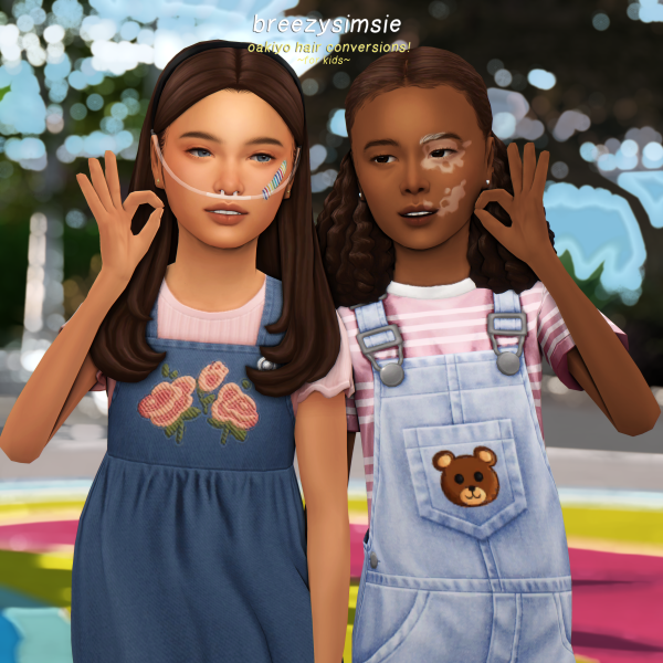 Maxis Match Oakiyo Hair Conversions For Kids by simsfinds - The Sims 4 Custom Content