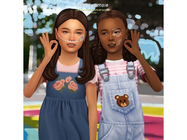 Maxis Match Oakiyo Hair Conversions For Kids by breezysimsie - The Sims 4 Custom Content