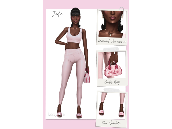 Maxis Match Jada Kelly Everyday Fitness Lookbook by babybeesims - The Sims 4 Custom Content