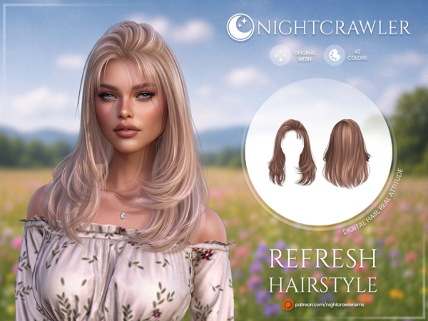 Alpha Nightcrawler Refresh Hair STYLE A by Nightcrawler_Sims - The Sims 4 Custom Content