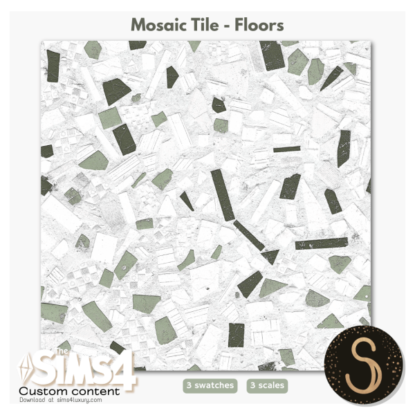 Alpha Sims4Luxury Mosaic tiles Floors by simsfinds - The Sims 4 Custom Content