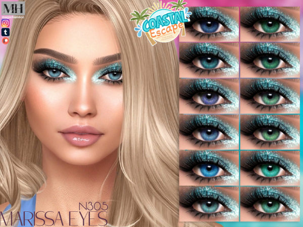 Alpha Coastal Escape Marissa Eyes - The Sims 4 Custom Content